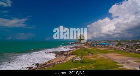 Landschaftsansicht vom Dach der Burg Elmina und Festung, Ghana Stockfoto