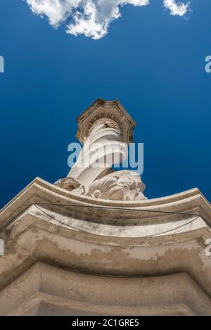 Der Pelourinho, eine Säule für Gerechtigkeit auf dem Rathausplatz in Lissabon Stockfoto