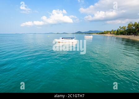 Meer am Na Phralan Strand auf Samui Insel Stockfoto