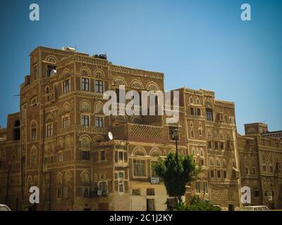 Blick auf die Altstadt von Sanaa im Jemen Stockfoto