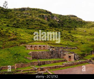 Außenansicht der archäologischen Stätte von Tambomachay, Cuzco, Peru Stockfoto