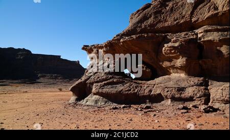 Abstrakte Felsformation an Tamezguida, Tassili nAjjer Nationalpark, Algerien Stockfoto