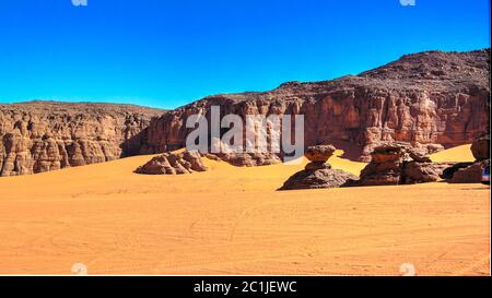 Abstrakte Rock Formation Boumediene, Tassili nAjjer Nationalpark, Algerien Stockfoto