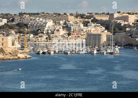 Kalkara Marina, Kalkara Creek, im Grand Harbour auf Malta. Stockfoto