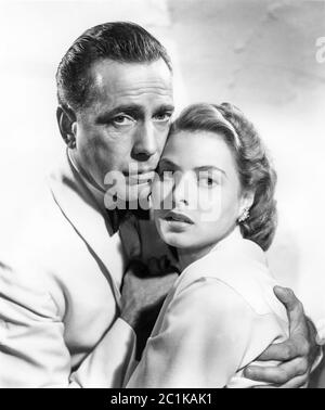 Die Filmstars Humphrey Bogart und Ingrid Bergman aus dem Klassiker Casablanca von 1942. Stockfoto