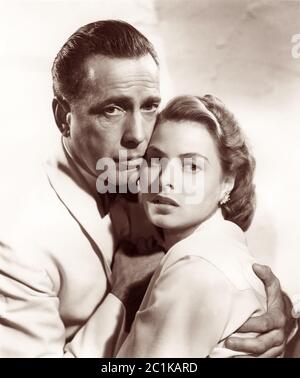 Die Filmstars Humphrey Bogart und Ingrid Bergman aus dem Klassiker Casablanca von 1942. Stockfoto
