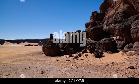 Abstrakte Felsformation an Tamezguida, Tassili nAjjer Nationalpark, Algerien Stockfoto