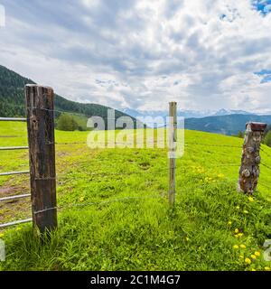 Eingezäunte Weide in Österreich Stockfoto