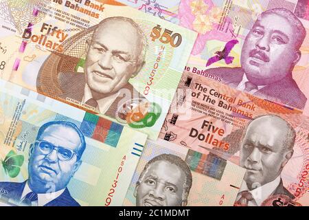 Bahamian Dollars ein Hintergrund Stockfoto