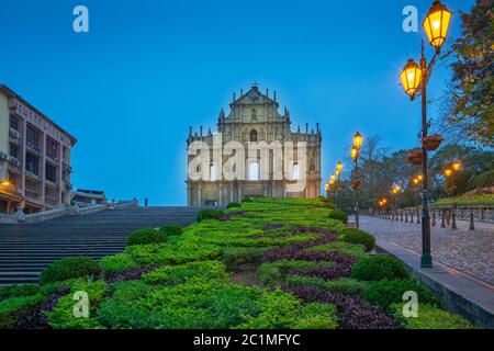 Ruinen von St. Paul's der berühmte Ort in Macao, China Stockfoto