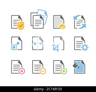 Dokumentdatei Papierseite Werkzeugoptionen Symbol. Geeignet für Element Design von Dokumenten-Bearbeitungssoftware Taste eine Benutzeroberfläche. Stock Vektor