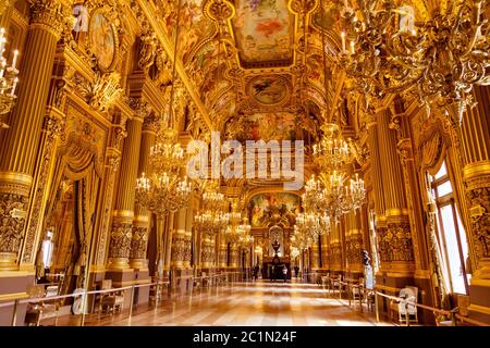 Paris, Frankreich, März 31 2017: Innenansicht der Opera National de Paris Garnier, Frankreich. Es wurde von 1861 bis 1875 für t gebaut Stockfoto