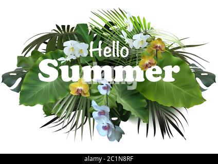 Sommer tropische Banner oder Flyer Design Stockfoto