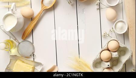 Von Utensilien und Zutaten Grenze Stockfoto