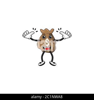 Dollar Tasche Cartoon Charakter Vektor Design Illustration Stock Vektor