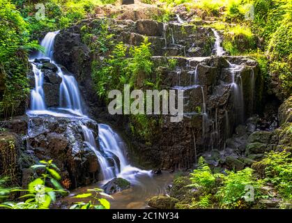 La Petite Cascade - der kleine Wasserfall von Cance und CanÃ§auf Flüssen - Le Neufbourg, Normandie, Frankreich Stockfoto