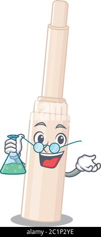 Karikatur Charakter Concealer Stick smart Professor arbeiten an einem Labor Stock Vektor