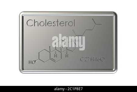 Die chemische Formel von Cholesterin Stockfoto
