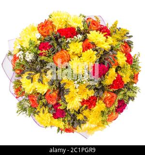 Blumenstrauß isoliert auf weißem Hintergrund Stockfoto
