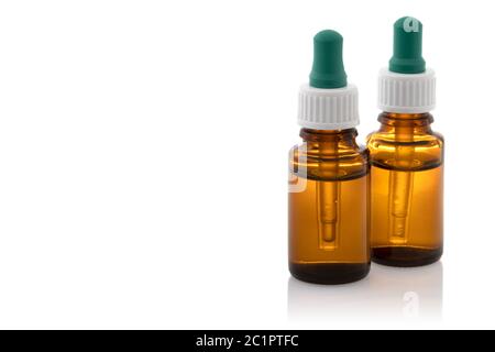 Medizin Glasflaschen mit Dropper Stockfoto