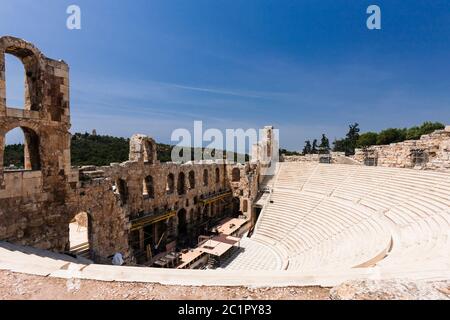 Odeon von Herodes Atticus, Herodeion oder Herodion, Akropolis von Athen, Athen, Griechenland, Europa Stockfoto