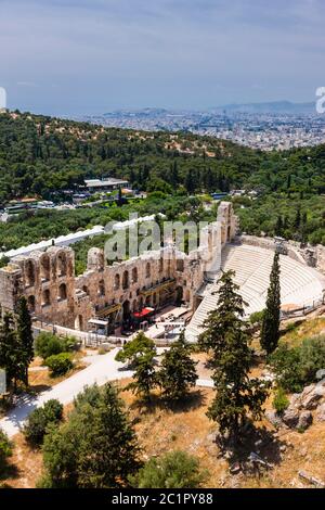 Odeon von Herodes Atticus, Herodeion oder Herodion, Akropolis von Athen, Athen, Griechenland, Europa Stockfoto