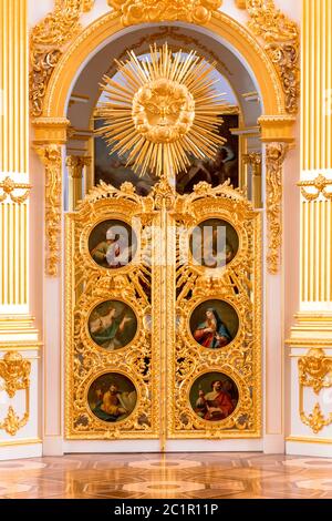 St. Petersburg, Russland - 12. Mai 2017: Innenraum der Eremitage, der Großen Kirche des Winterpalastes. Hermitage ist eine Stockfoto