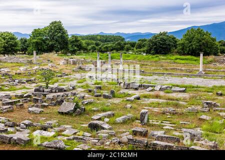 Archäologische Stätte von Philippi, König Philipp II Filippoi, Vorort von Kavala, Ostmakedonien und Thrakien, Griechenland, Europa Stockfoto