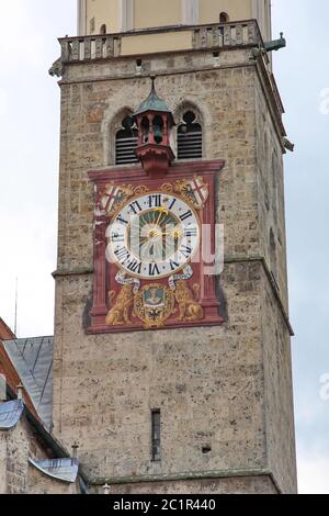 Memmingen ist eine Stadt in Deutschland, mit vielen historischen Sehenswürdigkeiten Stockfoto