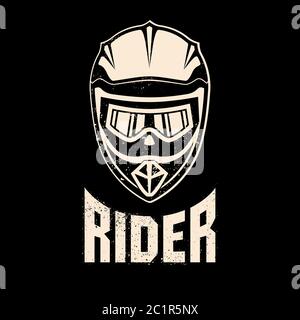 Fulface Helmfahrer im Grunge-Style. Stock Vektor