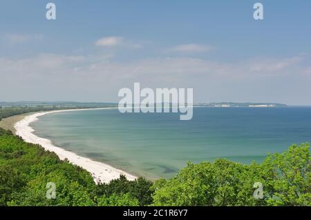 Am Sandstrand von Thiessow, am horion: Die Klippenlinie von GÃ¶hren, Insel RÃ¼gen, MÃ¶nchgut, Deutschland, Westeuropa Stockfoto