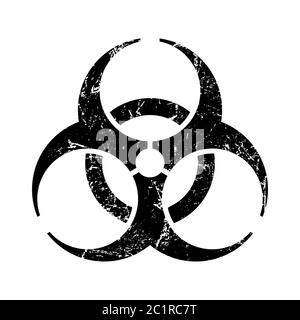 Biohazard-Symbol im Grunge-Stil. Vektorgrafik. Stock Vektor