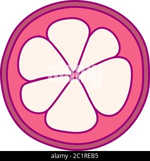 vektor niedlich gezeichnet Frucht Clip Art Mangostan Stock Vektor