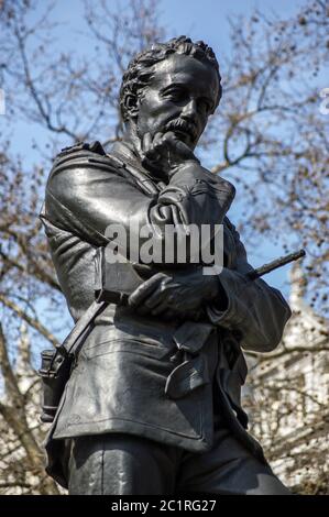 Statue des Generalmajors Charles Gordon (1833 - 1885) berühmt für Widerstand gegen die Belagerung von Khartum, wo er enthauptet wurde. Denkmal des Ministeriums von Def Stockfoto