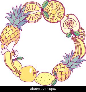 vektor Obst Kreis Grenze Rahmen Clip Art Stock Vektor