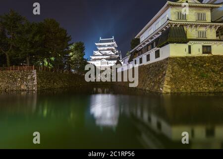 Kokura Castke bei Nacht in Fukuoka, Japan Stockfoto