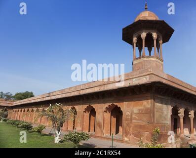 Außenwand des Taj Mahal Komplexes, Indien Stockfoto