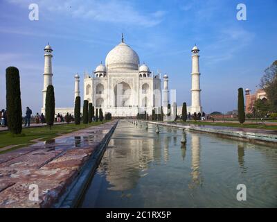 Taj Mahal in Agra, Uttar Pradesh, Indien. Stockfoto