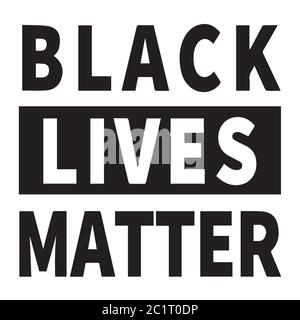 BLM. Schwarz-Weiß-Illustration mit Black Lives Matter Text. EPS-Vektor Stock Vektor