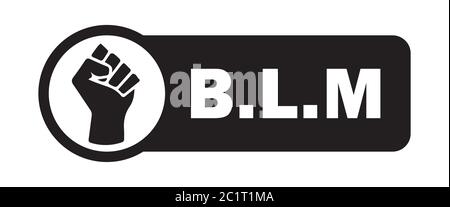 BLM-FIST-Tag Schwarze Leben Materie Protest Bewegung Revolution Faust Symbol. Schwarze Illustration isoliert auf weißem Hintergrund. EPS-Vektor Stock Vektor