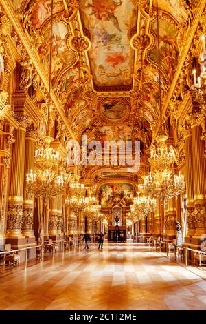 Paris, Frankreich, März 31 2017: Innenansicht der Opera National de Paris Garnier, Frankreich. Es wurde von 1861 bis 1875 für t gebaut Stockfoto