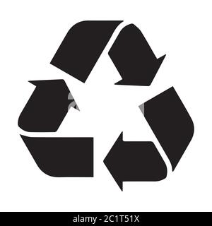 Recycling Symbol Logo Zeichen. Umweltfreundliche Umgebung. Schwarze Illustration isoliert auf weißem Hintergrund. EPS-Vektor Stock Vektor