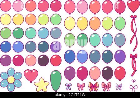 vektor-Ballons Set Clip Art. Einfache Formen Stock Vektor
