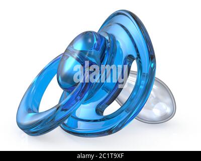 Blau Baby Schnuller Seitenansicht 3D