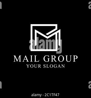 Mail-Gruppe Logo Designs, Internet-Logo Vektor Inspiration Stock Vektor