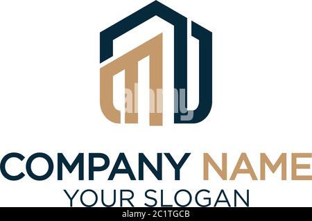 M Home Logo Design, moderne Immobilien-Logo-Vektor Stock Vektor