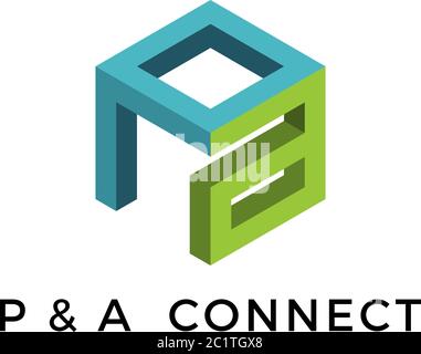 PA-Logo-Designs, P und EIN sechseckiger Logo-Vektor Stock Vektor