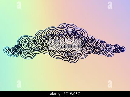 Handgezeichnete Wolke. Japanische Illustration. Stockfoto