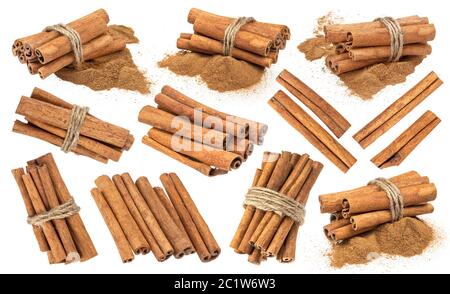Zimt-sticks isolierten auf weißen Hintergrund Stockfoto