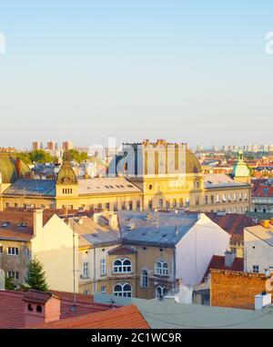 Skyline Zagreb Altstadt Kroatien Stockfoto